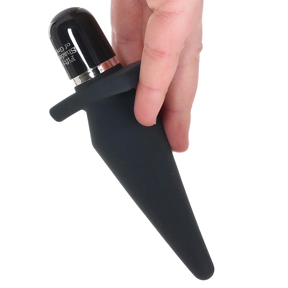 Черная анальная вибровтулка 14см Fifty Shades of Grey Delicious Fullness Vibrating Silicone Butt Plug Black
