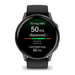 Умные часы Garmin Venu 4, 45mm, Slate with Black Silicone Band (010-03014-00)