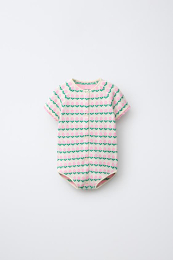 ZARA ТРИКОТАЖНЫЙ ПЕСОЧНИК С ЖАККАДОВЫМ ЦВЕТОЧНЫМ УЗОРОМ, ЭКРЮ