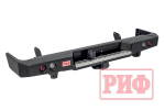 Бампер силовой задний Toyota Land Cruiser 78 2007+ с квадратом под фаркоп и фонарями РИФ