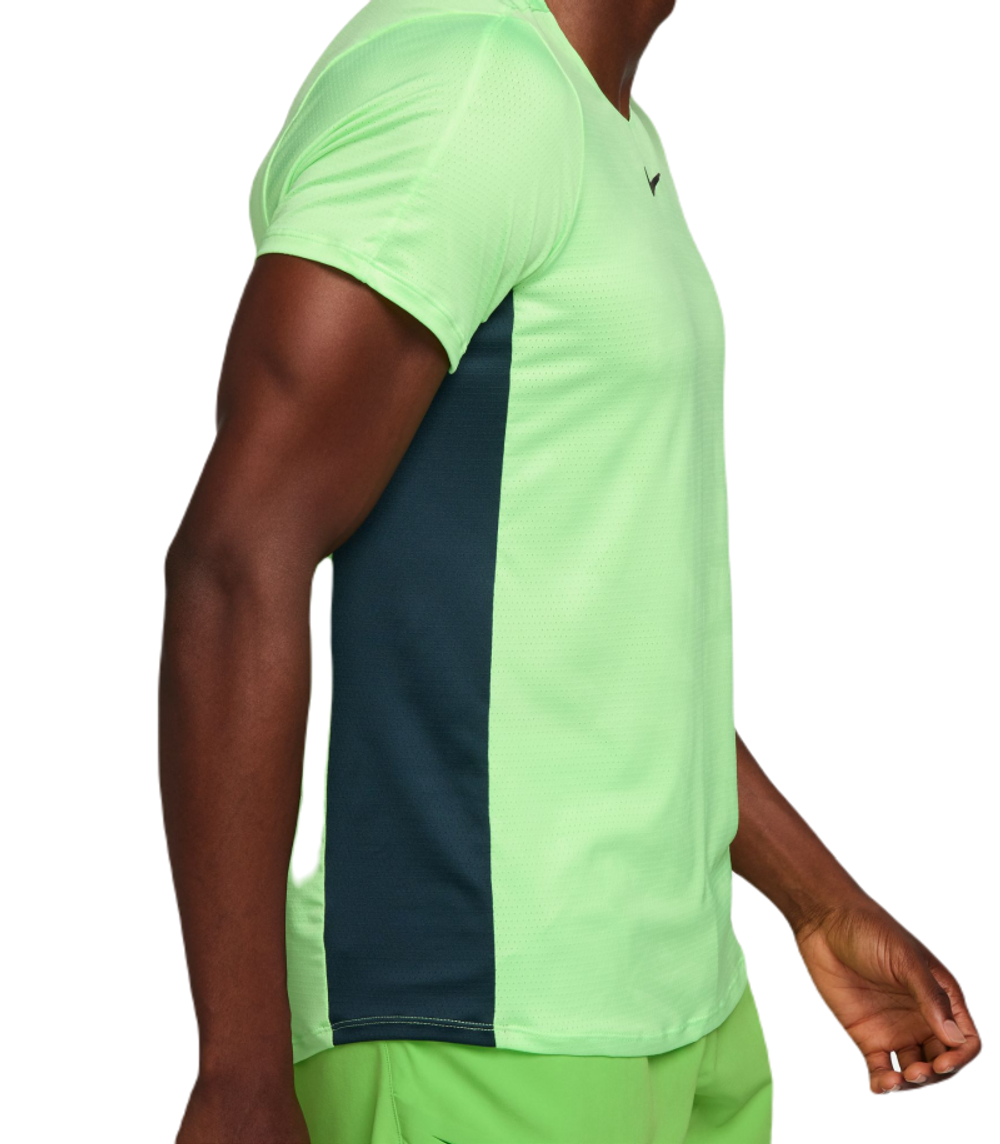 Мужская теннисная футболка Nike Court Dri-Fit Advantage Printed Tennis Top - lime blast/deep jungle/black