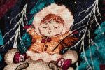 Набор для вышивания нитками Panna, Зимняя рыбалка, 17х17 см