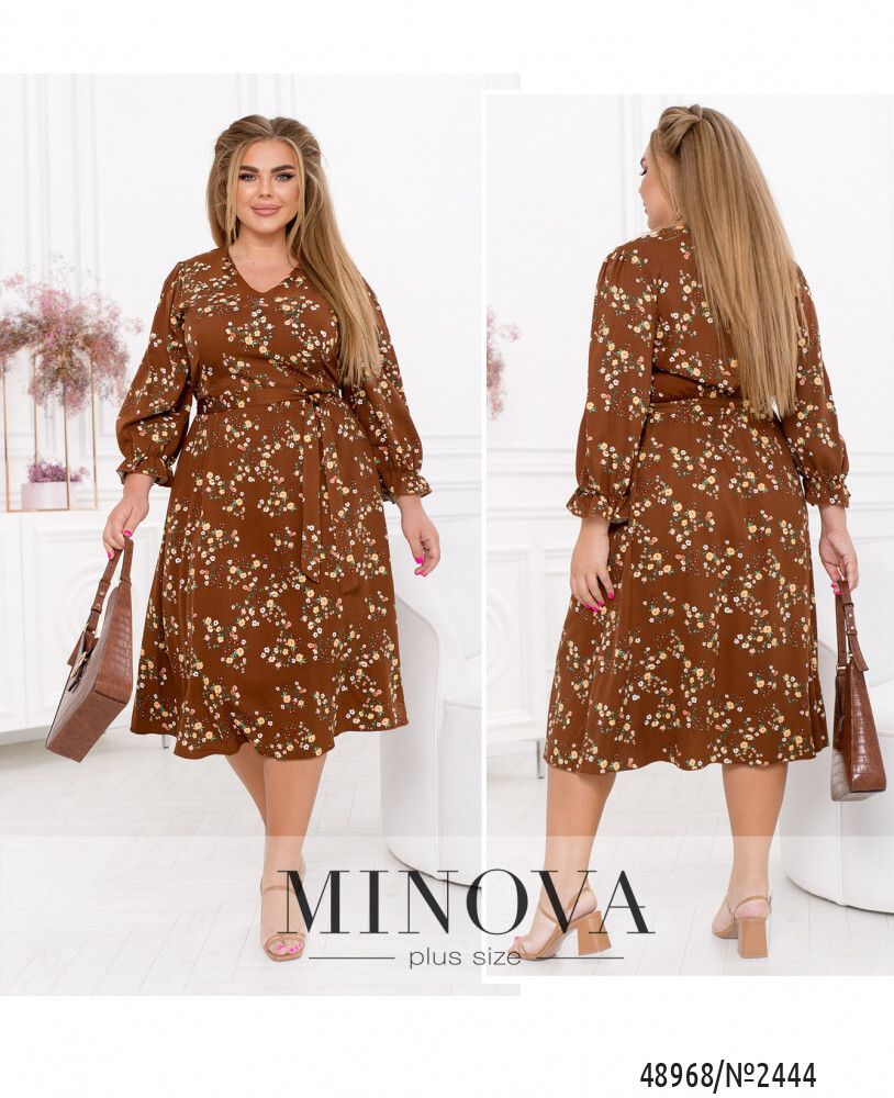 Платье 2444-коричневый Minova Платье 2444-коричневый Minova