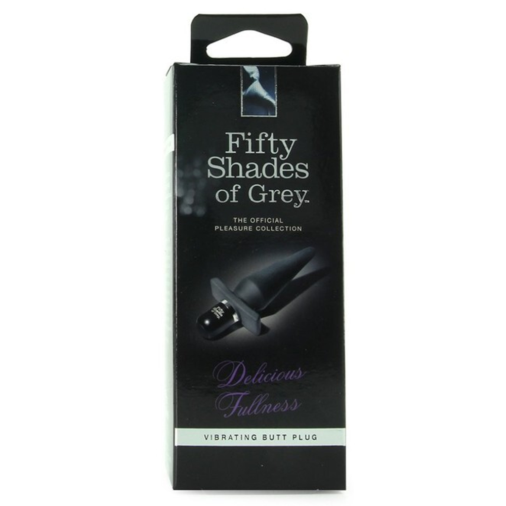 Силиконовая анальная пробка Delicious Fullness (10 режимов) "50 оттенков серого" (Цвет: темно-серый)
