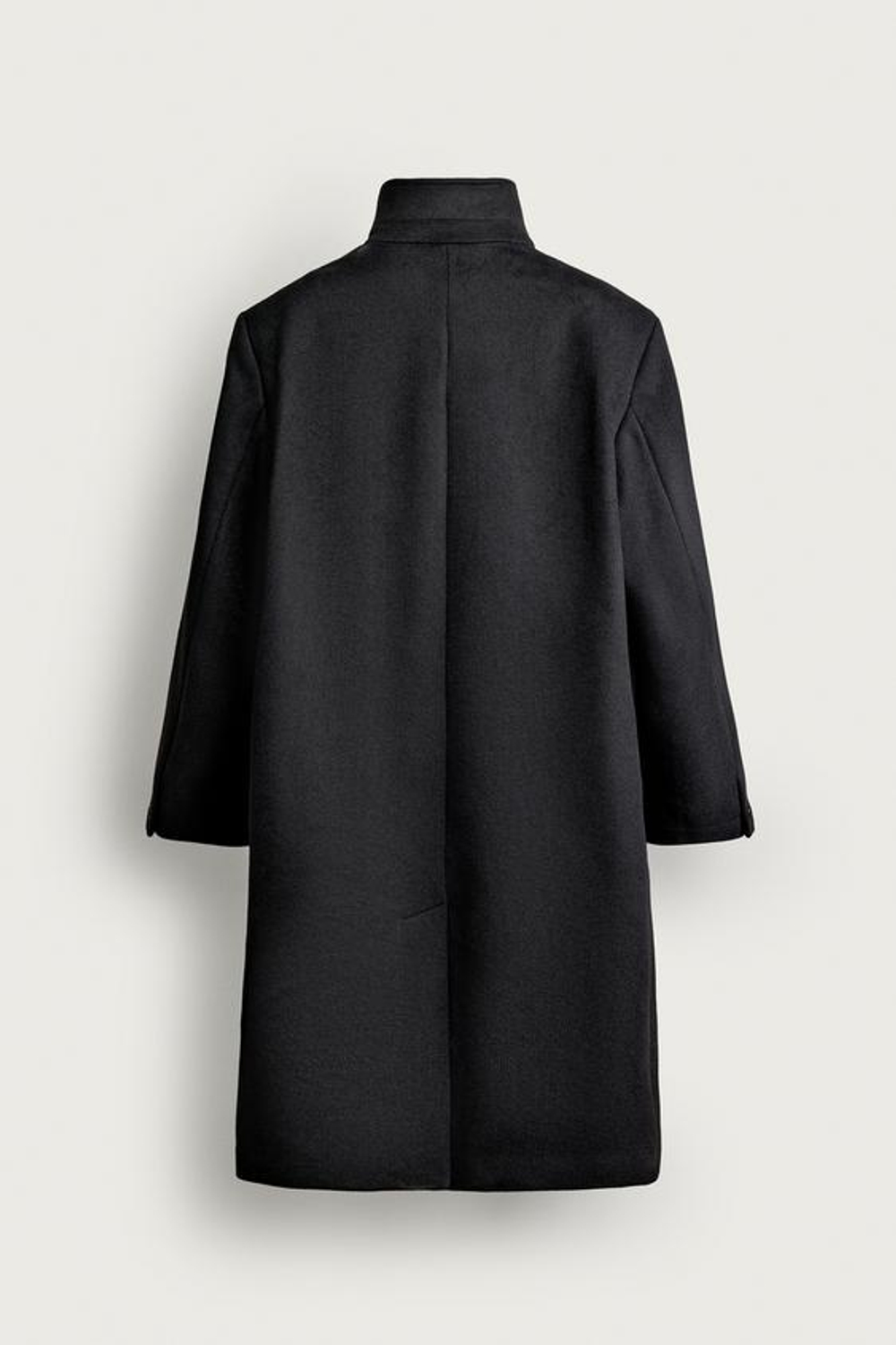 ZARA ПАЛЬТО RELAXED FIT С ВЫСОКИМ ВОРОТНИКОМ, ЧЕРНЫЙ