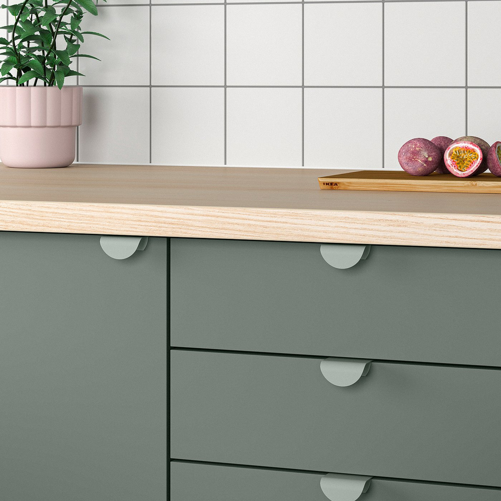 IKEA DRAGSMARK  (ИКЕА ДРАГСМАРК)  -  Ручка зажимная - серо-зеленый 40 мм