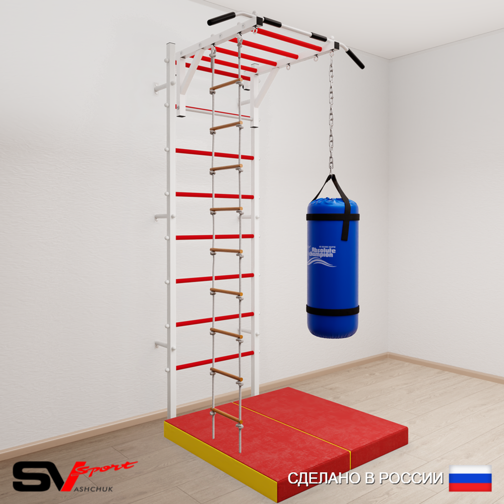 Шведская стенка Sv Sport 5315 (Турник рукоход/Лестница/Цепь/Мешок 15кг/Мат 1м)