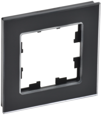 BRITE Рамка 1-местная РУ-1-2-Бр стекло черный матовый IEK