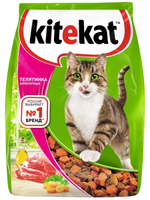 Сухой корм Kitekat для взрослых кошек, с телятиной, 0.8 кг