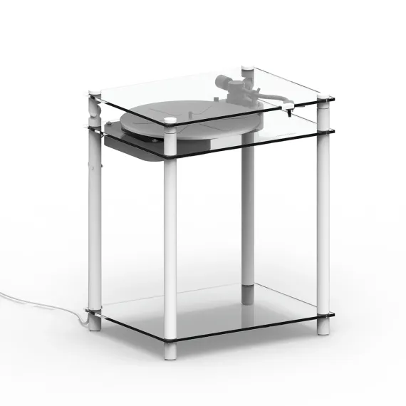 Transparent Transparent Turntable Stand White