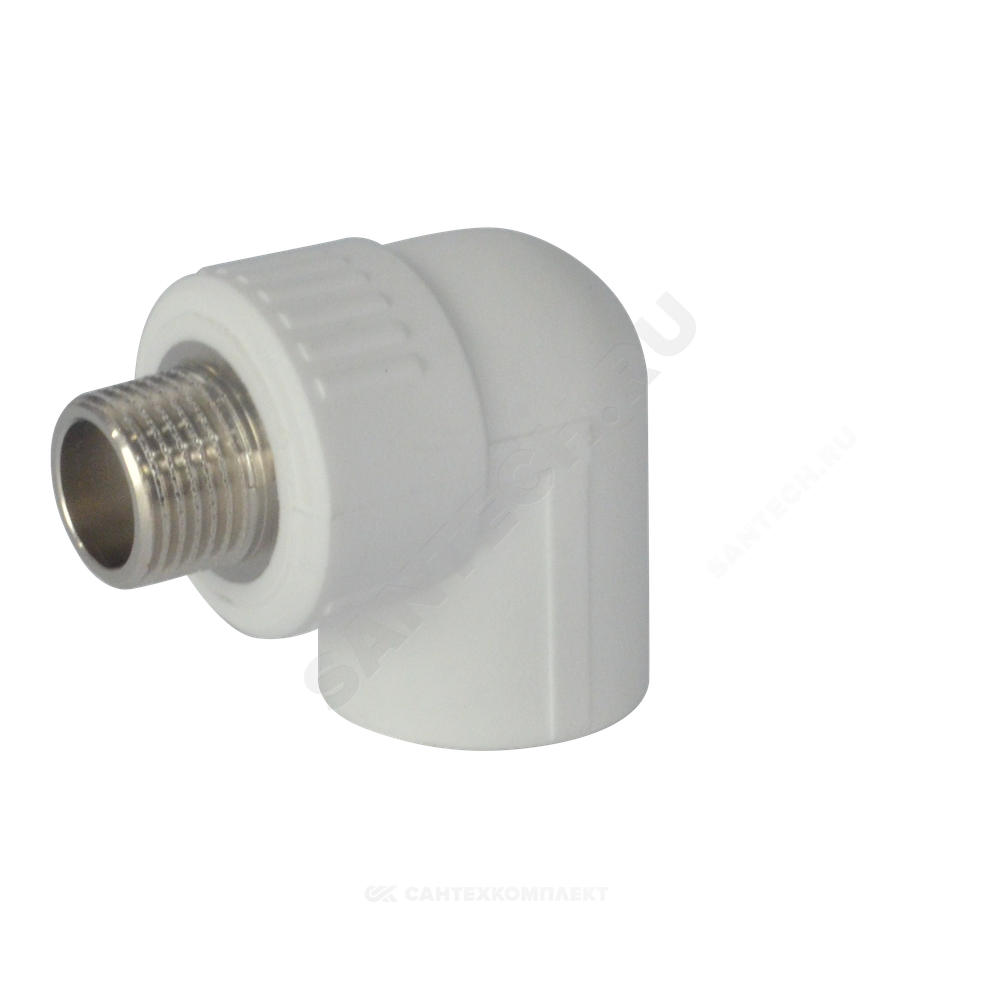 Угольник PP-R комбинированный белый Дн 32х3/4"х90гр НР ZFPCL