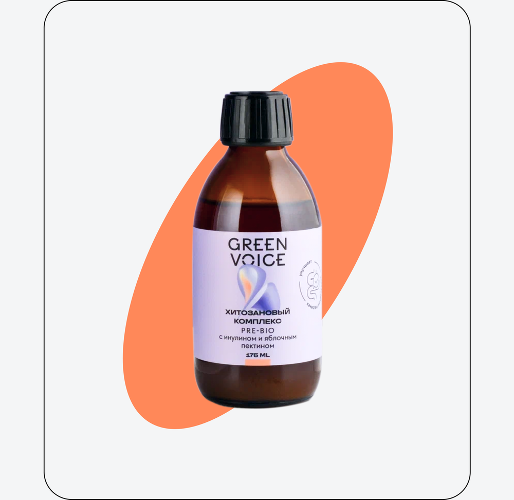 Green voice Dr. Neptuno Хитозановый комплекс Pre-Bio с инулином и яблочным пектином 175мл Green voice Dr. Neptuno Хитозановый комплекс Pre-Bio с инулином и яблочным пектином 175мл