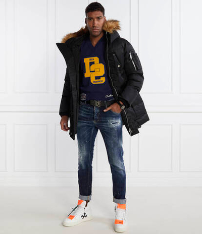 Хлопковый свитер college shetland pullover Dsquared2 - темно-синий(S71HA1217 S18366)