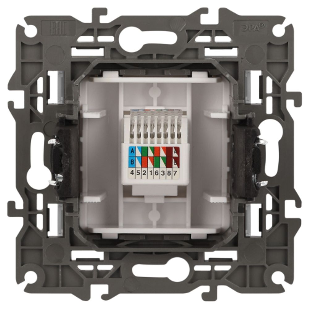 Розетка ЭРА Elegance 14-3107-16 RJ45, титан | Эра Elegance