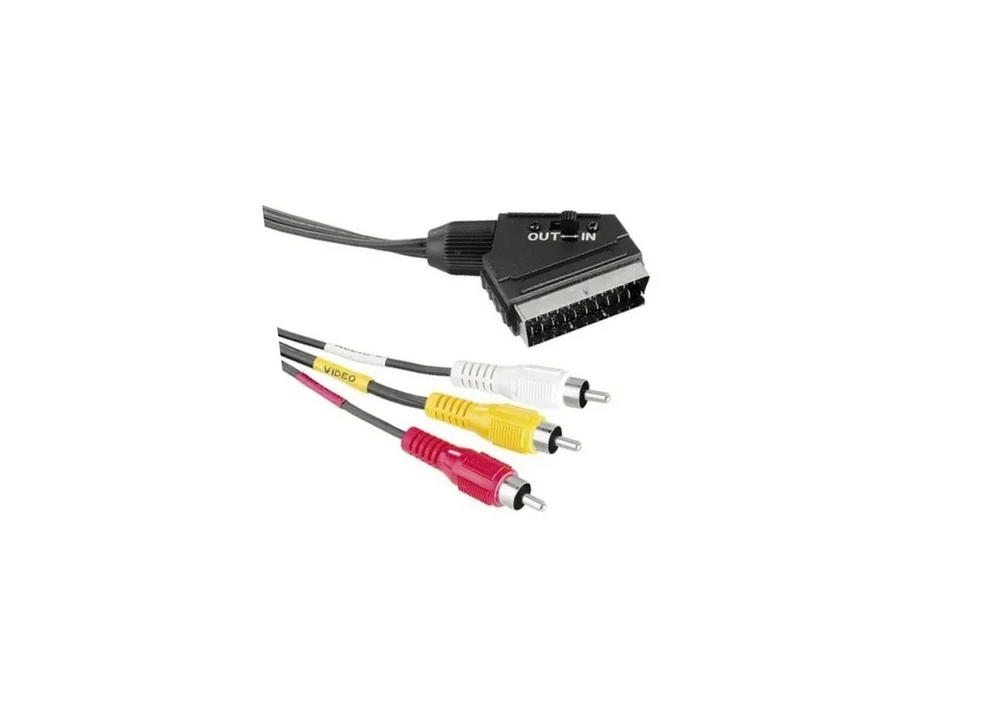 Кабель SCART x 3RCA -1.5 м. Сигнал с переключателем