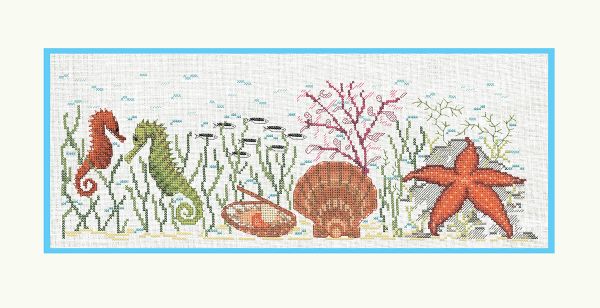 Набор для вышивания нитками Le Bonheur des Dames Crustaceans (Моллюски), 34х12 см