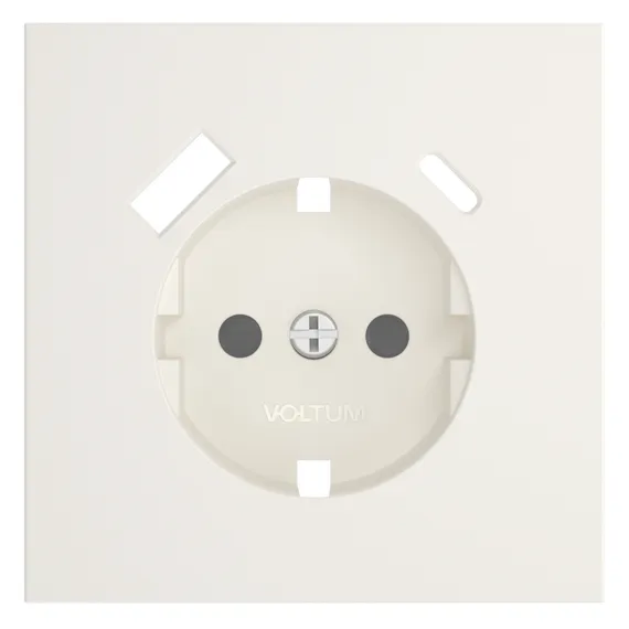 Накладка для розетки с USB A+C с заземлением и защитными шторками Voltum S70 Хлопок VLS001013