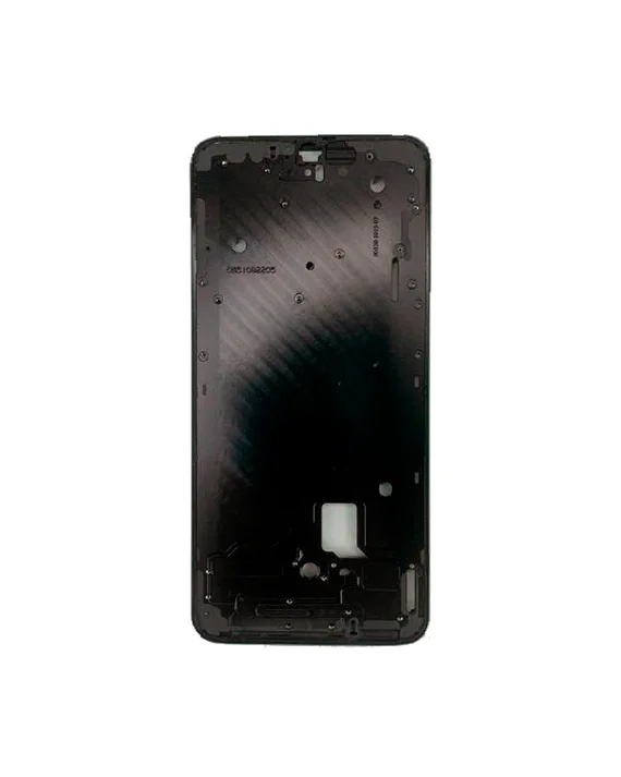 Средняя часть корпуса (рамка) для OnePlus 6T черная глянцевая (Mirror Black)