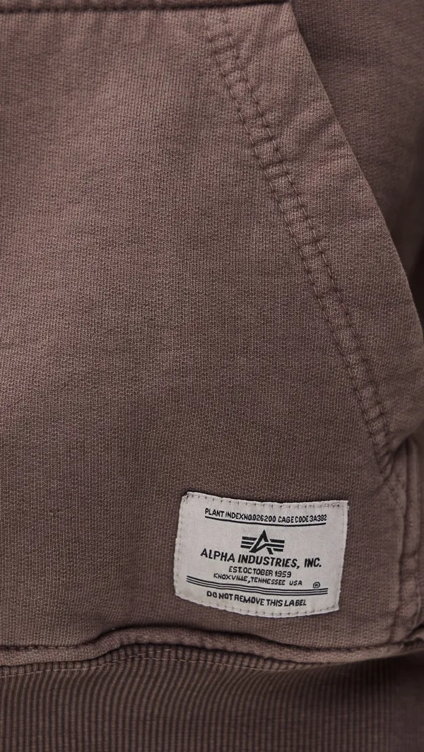 Толстовка мужская ALPHA INDUSTRIES ESSENTIAL HOODIE RELAXED FIT SWEATSHIRT (WASH)