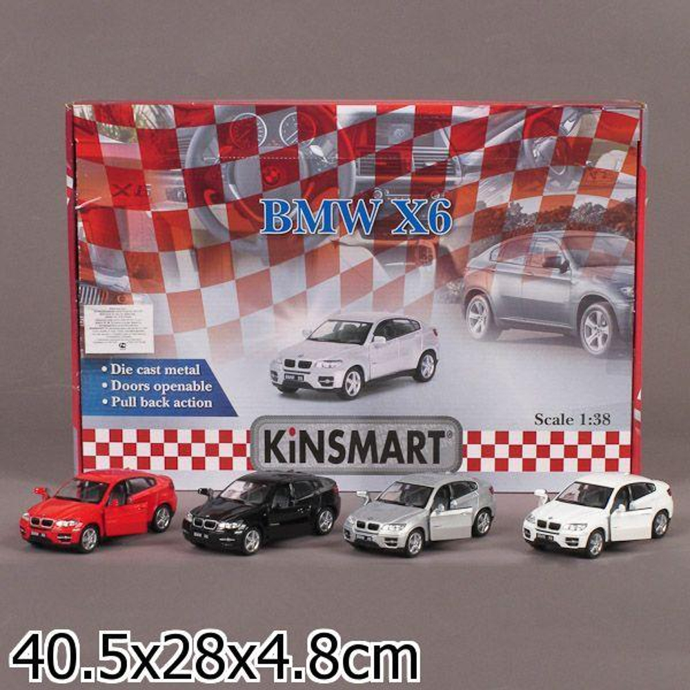 Модель ин. мет. 1:38 "BMW X6" открыв. двери, в ассорт. KT5336D (Kinsmart)