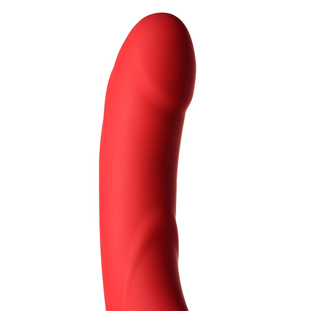 Красный безремневой двусторонний страпон 35см с вибрацией ToyFa Black&Red 901408-9