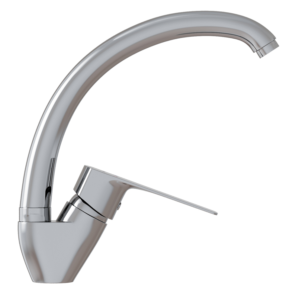 Смеситель для кухни 35k MIXLINE МЛ15-032(ML15-032)высокий излив б/отв боковая п/гайку (без подводки)