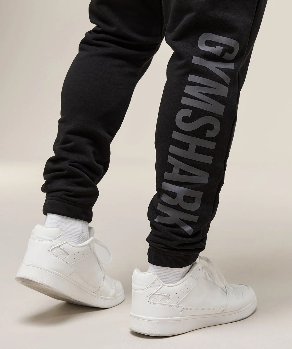 Штаны GYMSHARK Power Wordmark Joggers Black