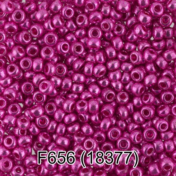 Бисер Gamma 10/0 (2.3 мм), 50 г, F656 малиновый/металлик, 18377, круглый 6