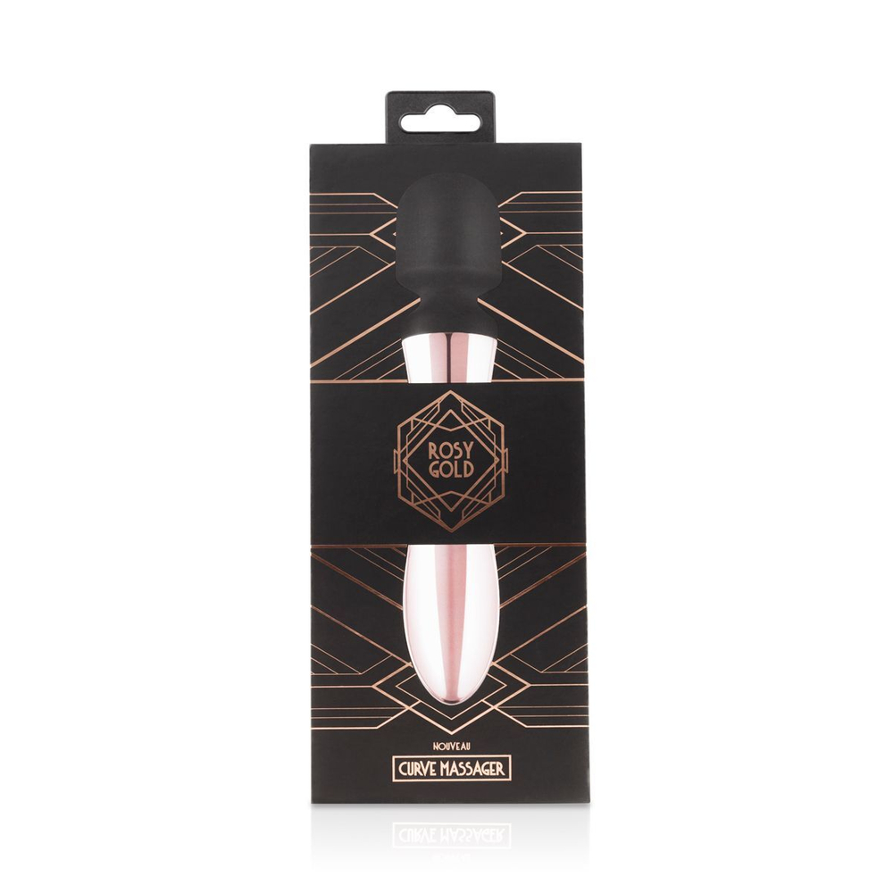 Черно-розовый вибромассажер Nouveau Curve Massager - 21 см. (Цвет: черный с розовым)