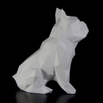 Фигурка БУЛЬДОГ, низкополигональная, дизайнерская. Low Poly Bulldog 19 см., белая