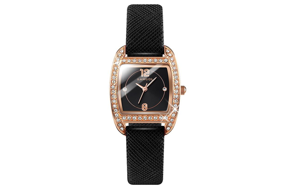 KANGOL Quartz Movement Metal Strap Watch Women"s Watch Black Dial KANGOL K603