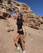 black shorts