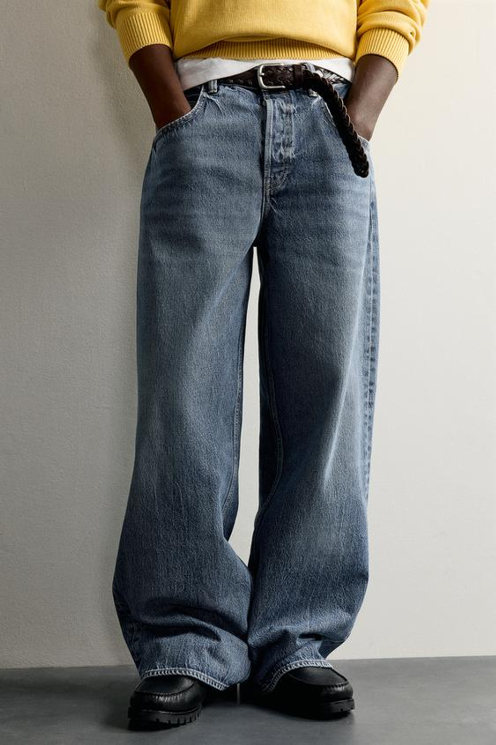 ZARA - FRUIT OF THE LOOM™ ДЖИНСЫ СВОБОДНОГО КРОЯ, ВЫЦВЕТШИЙ СИНИЙ