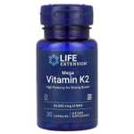 Life Extension, Мега витамин K2, 45000 мкг, 30 капсул