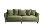 Диван Garda Decor Сорренто (Sorrento) 220 трехмест., велюр оливковый Colt1002-OLIV 220*101*88 см