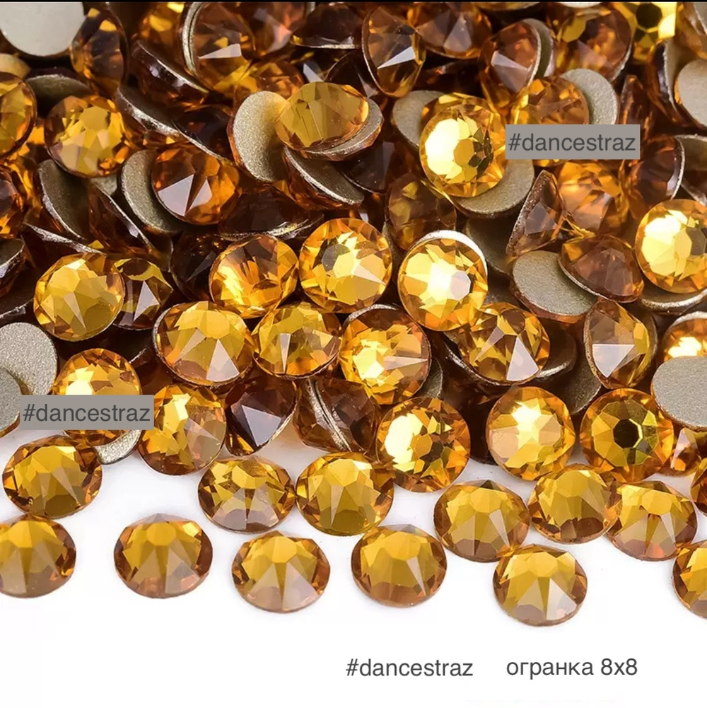 Стразы клеевые, Topaz 8*8, P19, SS20, 1440, (F2)