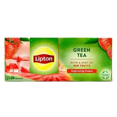Чай зеленый Lipton с красными фруктами, 25 пакетиков, 35 г (из Финляндии)