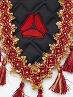 Вымпел тройной SITRAK (экокожа, черный с красными кисточками)