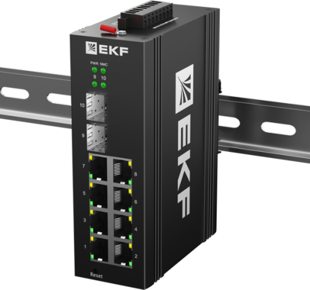 Коммутатор промышленный управляемый EKF TSX-ML2-2GH/SFP-8GT