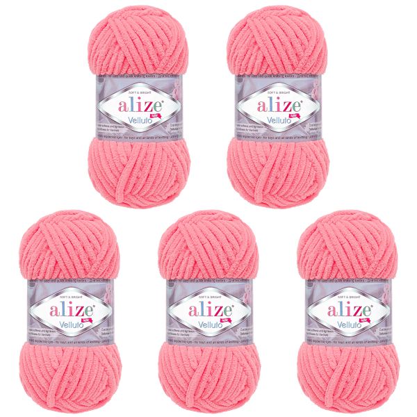 Пряжа Alize (Ализе) Velluto / уп.5 мот. по 100 г, 68м, 121 леденец A