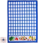 Полотенце кухонное «Клетка - Салат» 40*57 см, цвет синий, микрофибра 200 гр/м2