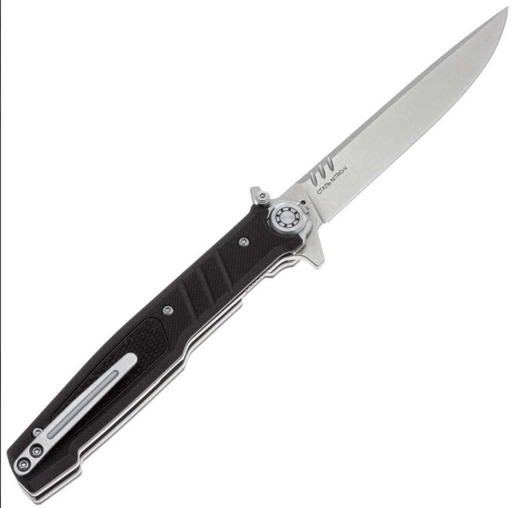 Складной нож Финка-2 сталь Nitro-V, рукоять Black G10, НОКС 349-130406