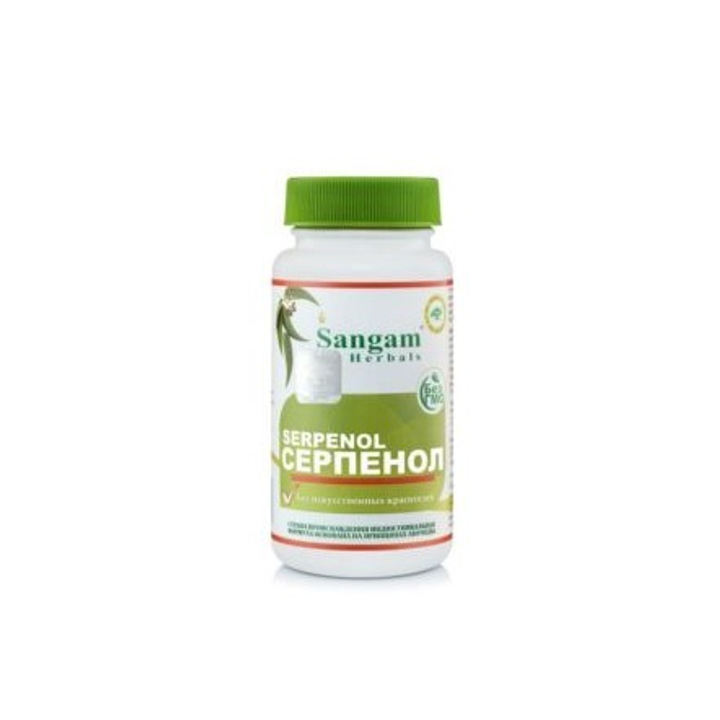 Sangam Herbals Serpenol Серпенол смесь сухого растительного сырья (750 мг) 60 таб