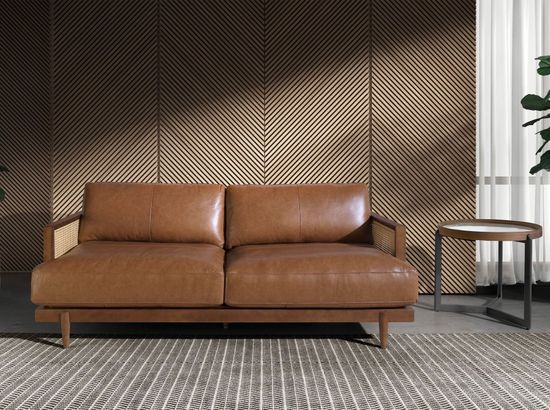 Диван 3-х местный 6177/KF8031-3P-M2731 Angel Cerda из коричневой кожи
