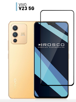 Защитное стекло ROSCO для Vivo V23 оптом (арт. VV-V23-FSP-GLASS-BLACK)