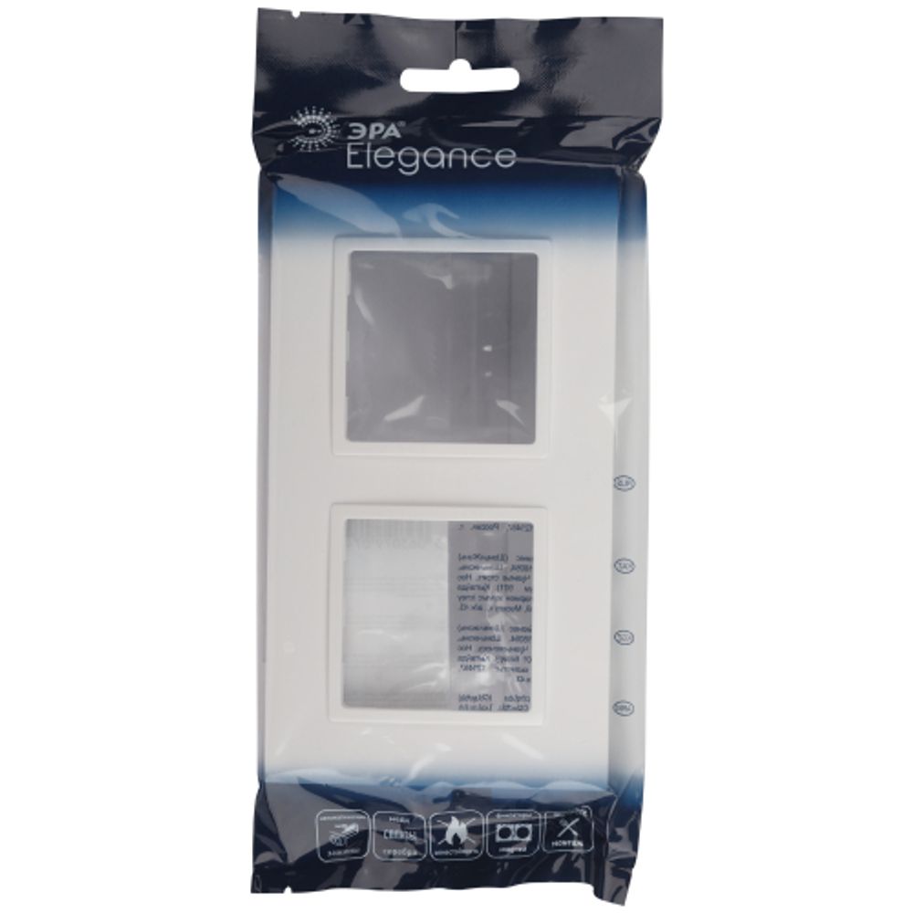 Рамка для розеток и выключателей ЭРА Elegance 14-5012-01 Classic, на 2 поста, белый | Эра Elegance
