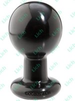 Круглая черная анальная пробка ROUND LARGE