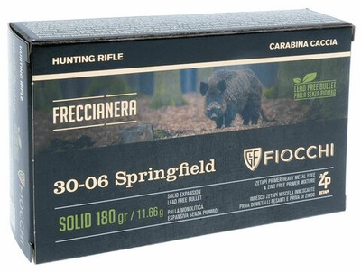 Патрон .30-06 Fiocchi 11,66г Freccia Nera с пулей Solid Expansion, коробка 20 шт.