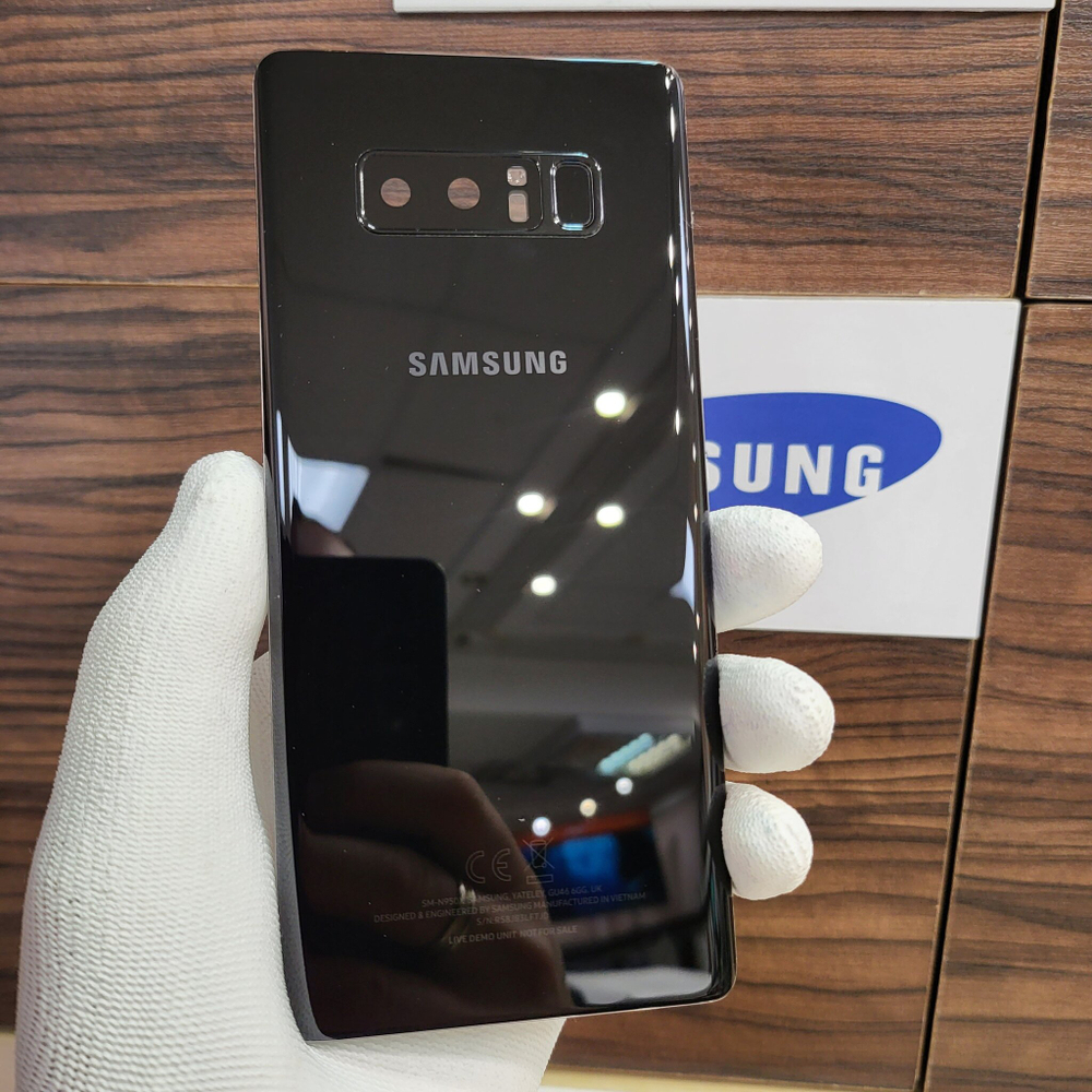 Крышка для Samsung Note 8 (заднее стекло) "Оригинал 100%" цвет: чёрный