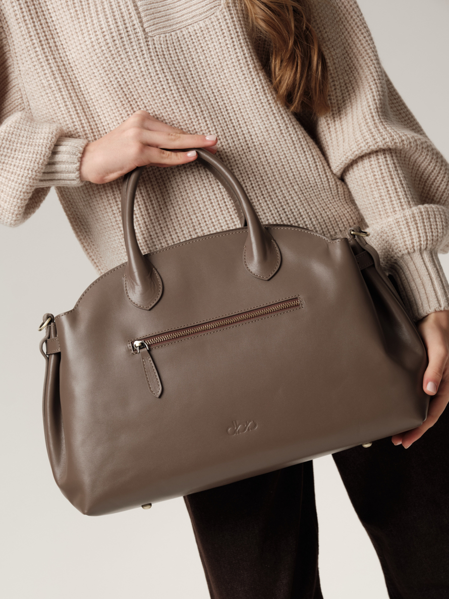 Кожаная сумка Amelie DBR 31463 тауп